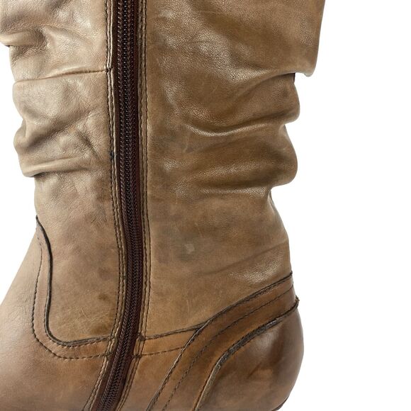 Cobb Hill Womens 10M Brown Leather Riding Boots Western Side Zip - Picture 15 of 16